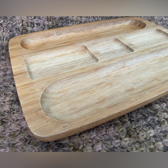 Large Rectangular Wooden Compartment Serving Tray/ Cheese And Fruit Board - Picture 2 of 12